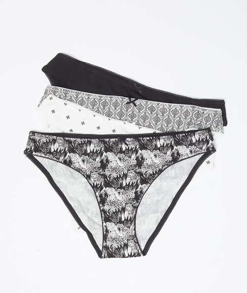 Набор из 4 трусиков, хлопок черный.