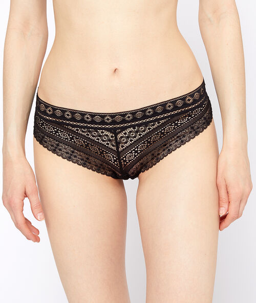 Трусики-хипстеры из графического кружева чёрный.