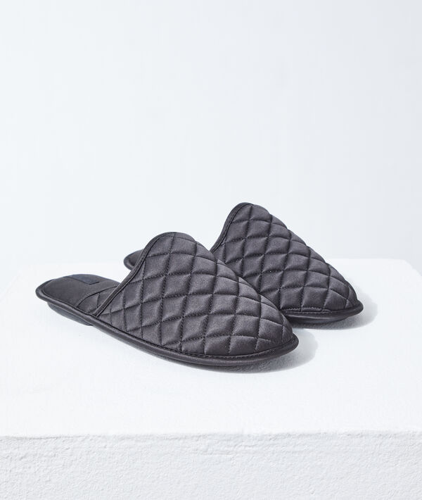 

Chaussons mules matelassées, Noir