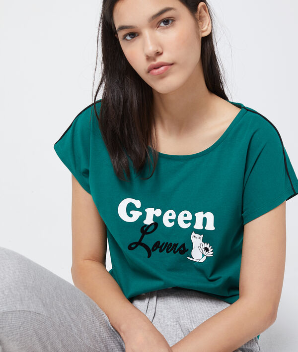 Футболка с надписью 'green lovers' из био-хлопка Футболка с надписью 'green lovers' из био-хлопка