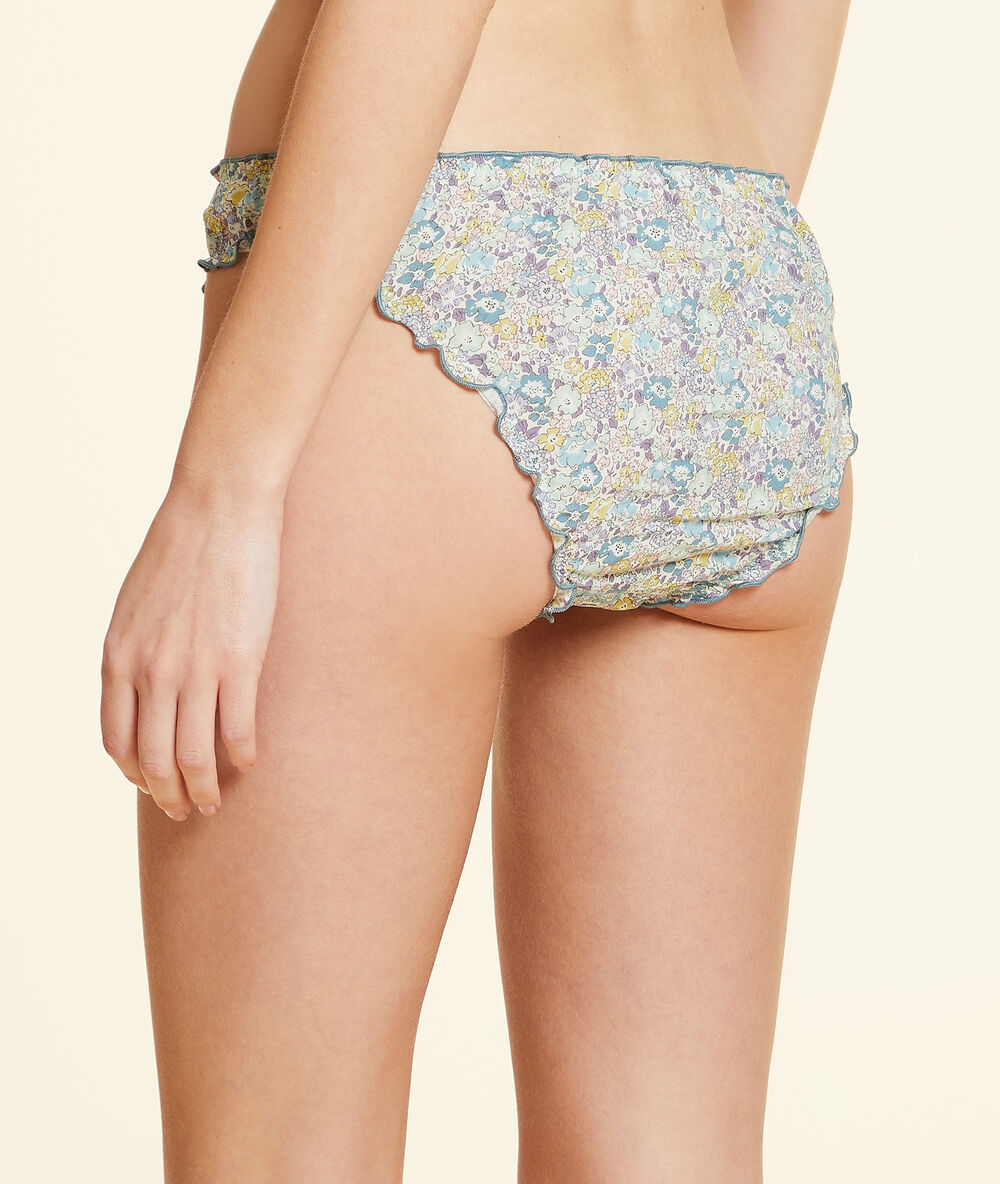 Трусики слипы с цветочным принтом liberty fabric голубой.