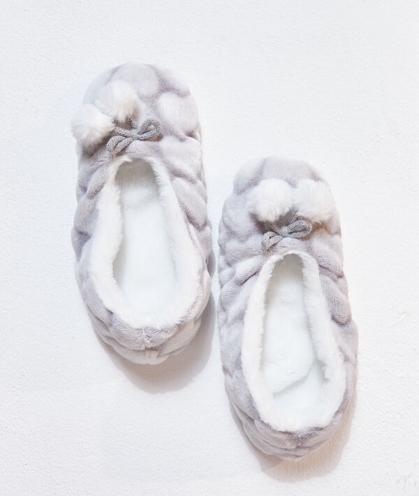 

Chaussons ballerine motifs coeur, Gris