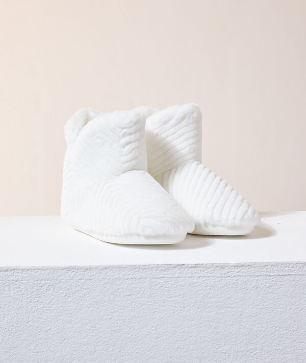 

Chaussons bottines, Ecru