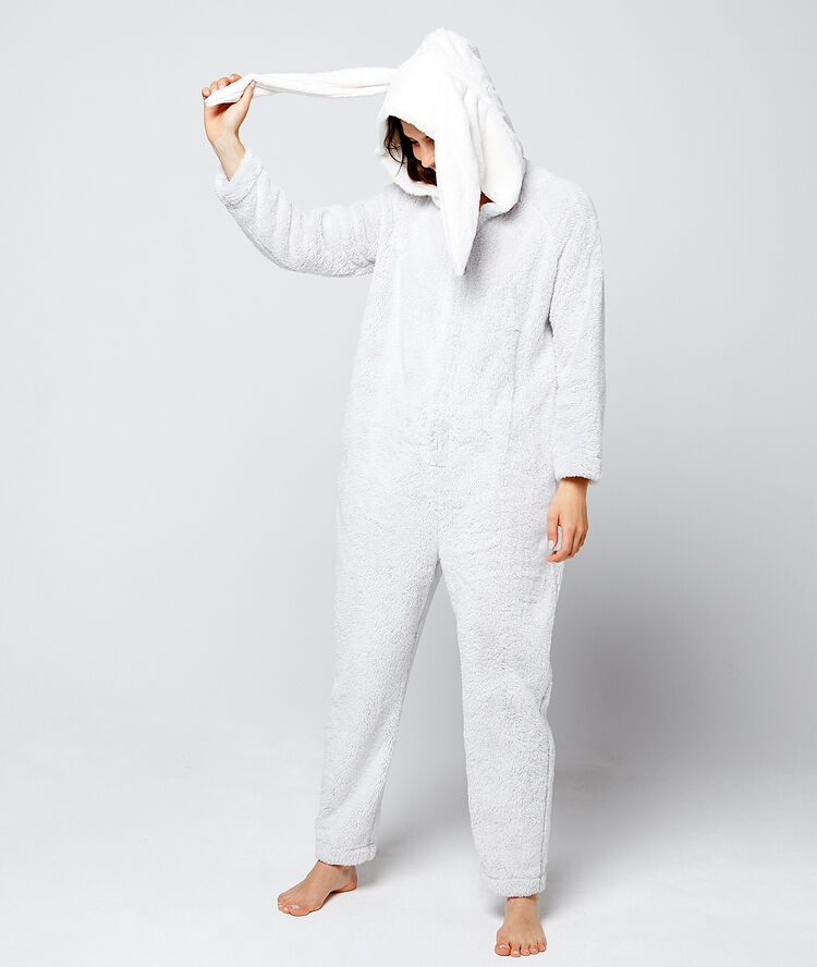 Combinaison animal lapin gris clair.