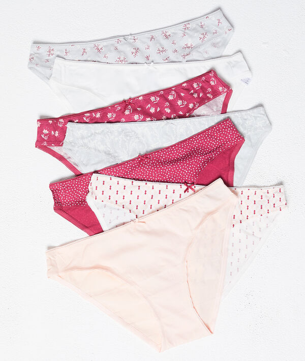 

Lot de 7 slips en coton, Bordeaux grenat