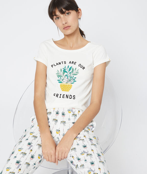 Футболка с надписью 'plants are our friends' из био-хлопка Футболка с надписью 'plants are our friends' из био-хлопка