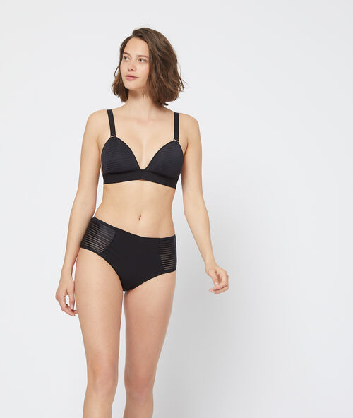 Бюстгальтер le triangle с тонкими вставками чёрный.