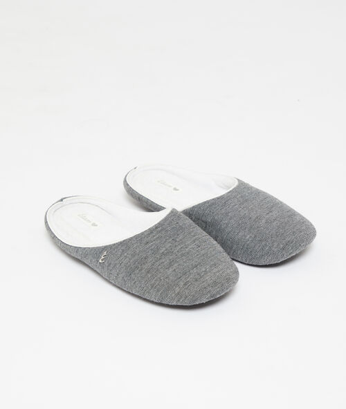 Тапочки с отстрочкой   серый.