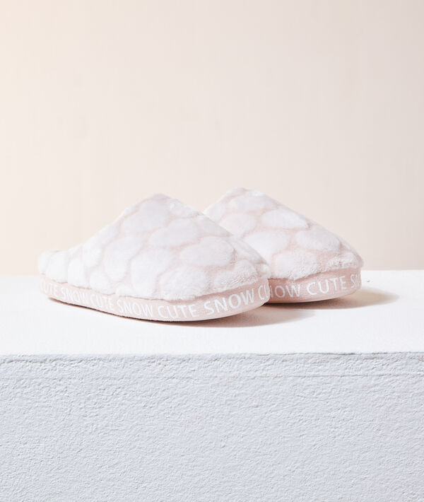 

Chaussons mules motifs coeur 'snow cute, Rose