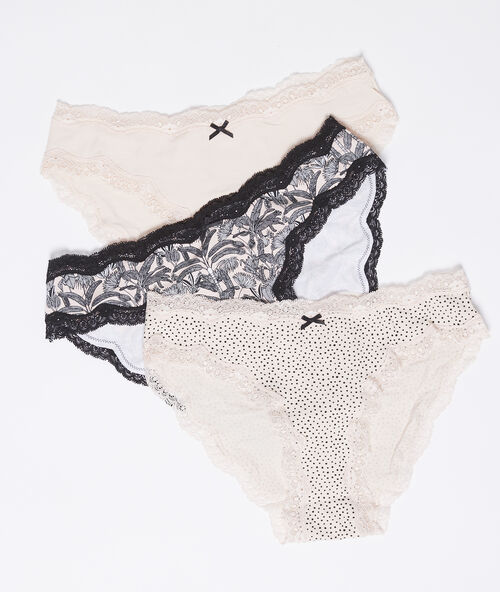 Набор из 3 трусиков, хлопок розовый.