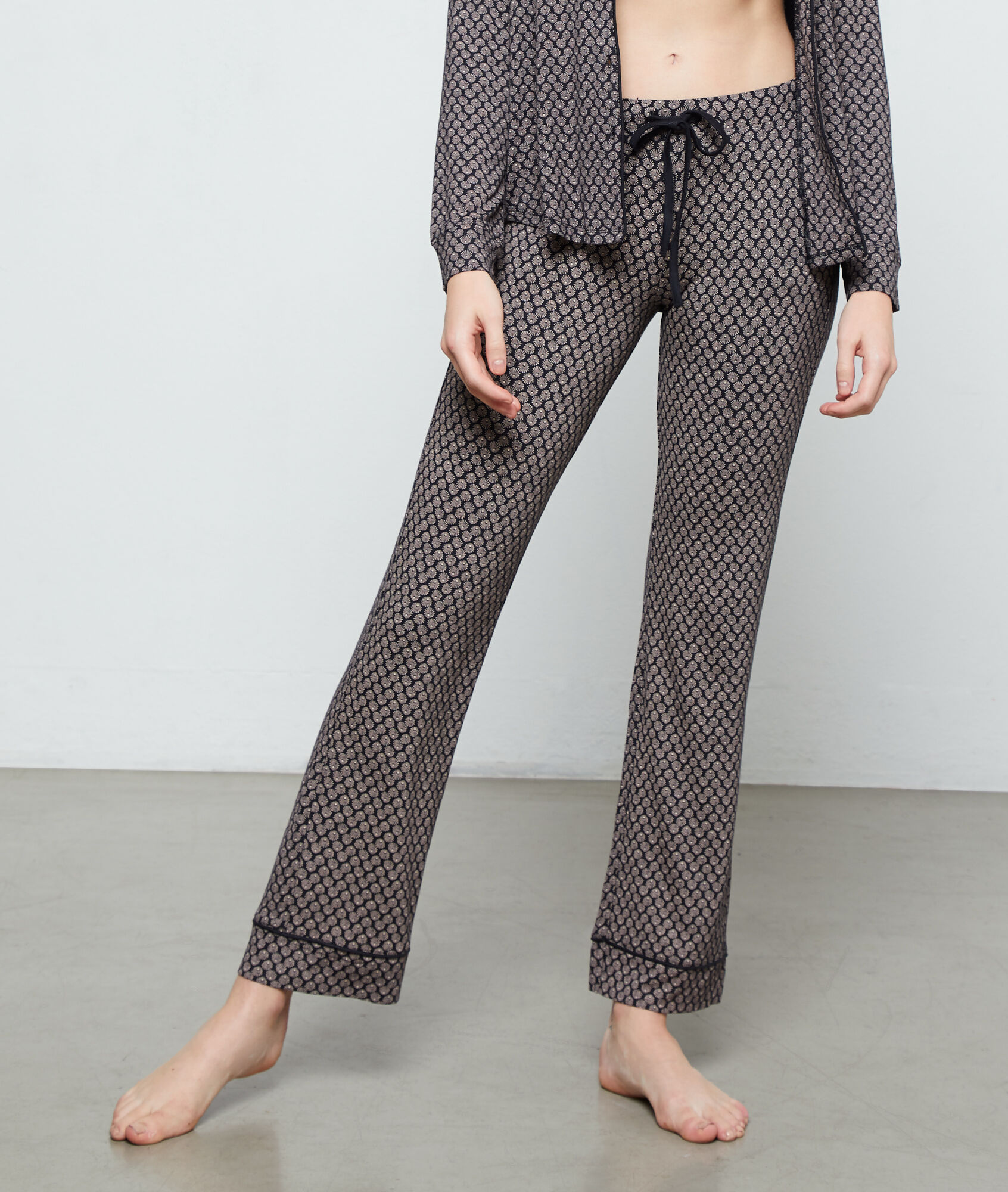 

Pantalon imprimé, Noir