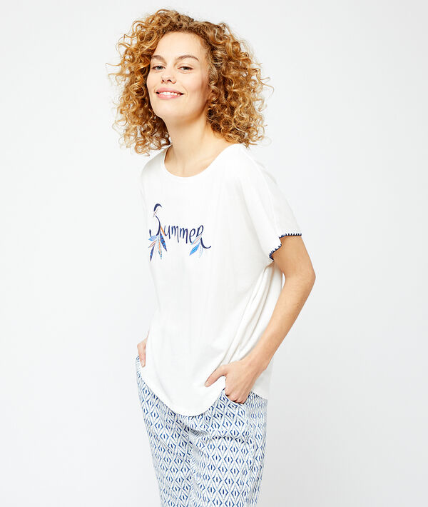 

Футболка с принтом 'summer, Экрю