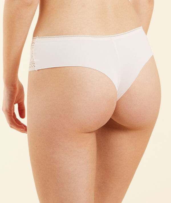 

Tanga bandeau en microfibre et dentelle, Blush