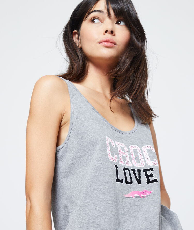 Сорочка с принтом 'croc love' серый.