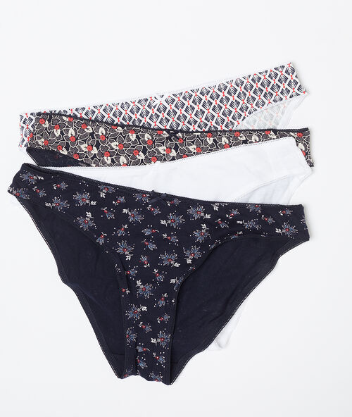 Набор из 4 трусиков, хлопок темно-синий.