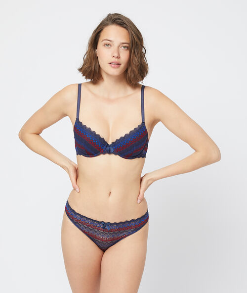 Бюстгальтер n&deg;4 - с тонкими вставками темно-синий.