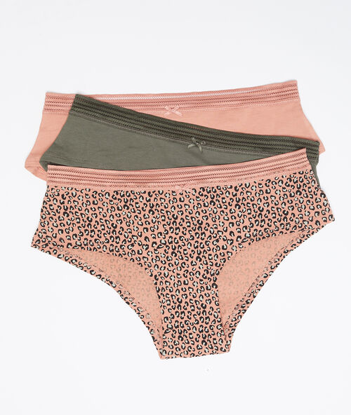 Набор из 3 шортиков из хлопка коричневый.