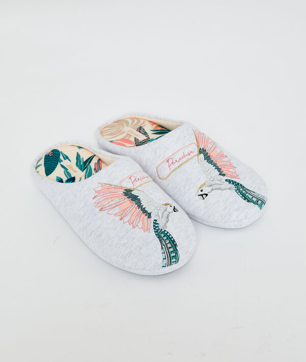 

Mules brodée 'paradise, Gris