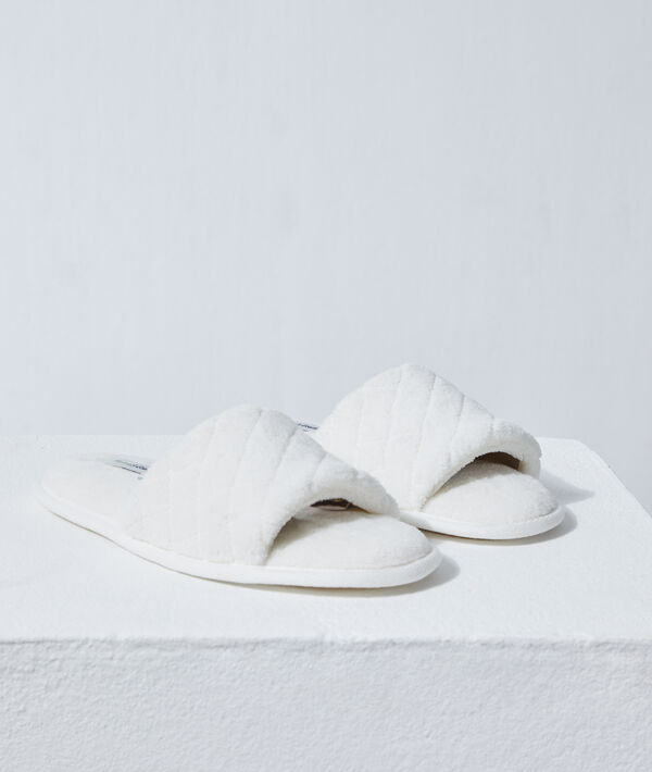 

Chaussons tongs effet matelassé, Blanc