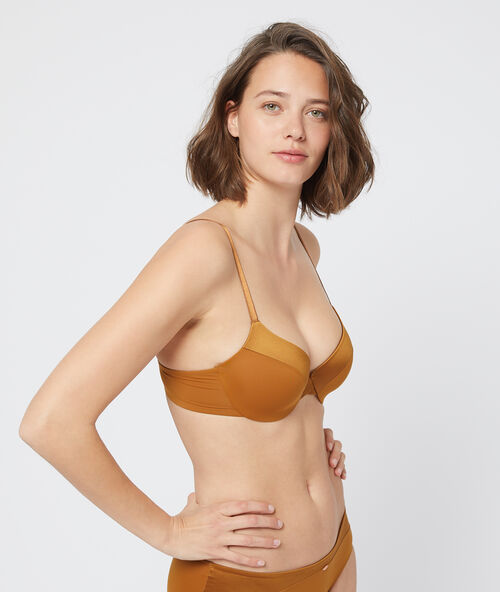 Бюстгальтер n&deg;5 - с тонкими вставками, из микрофибры бронзовый.