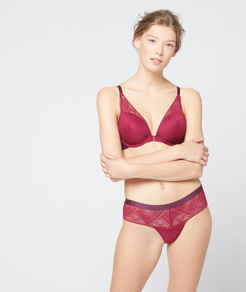 Бюстгальтер n&deg;5 - le naturel с мягкой чашкой, с атласными бретелями бордовый.