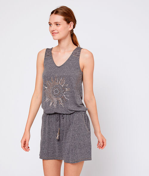 Сорочка с принтом серый.