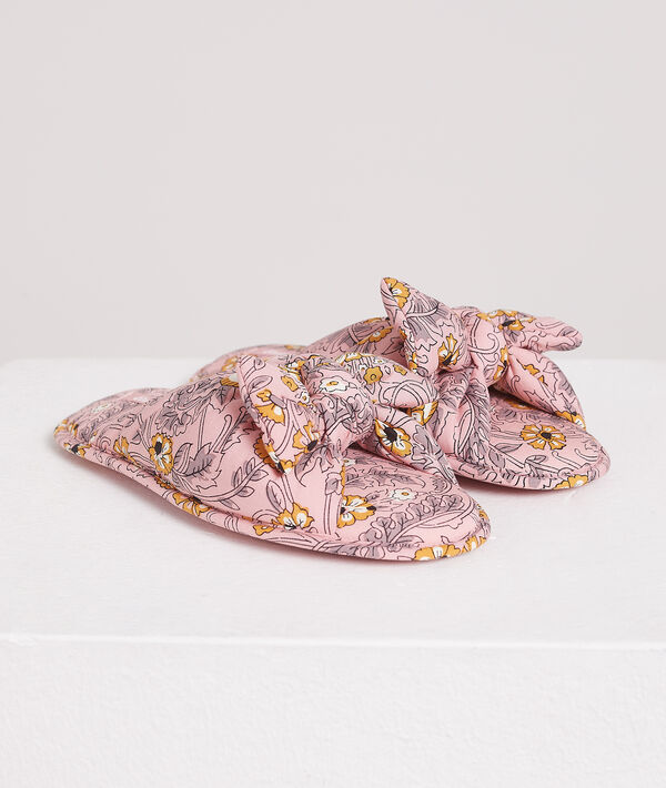 

Chaussons mules ouvertes à noeud imprimés, Rose