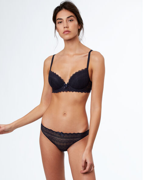 Полностью кружевные трусики антрацит.