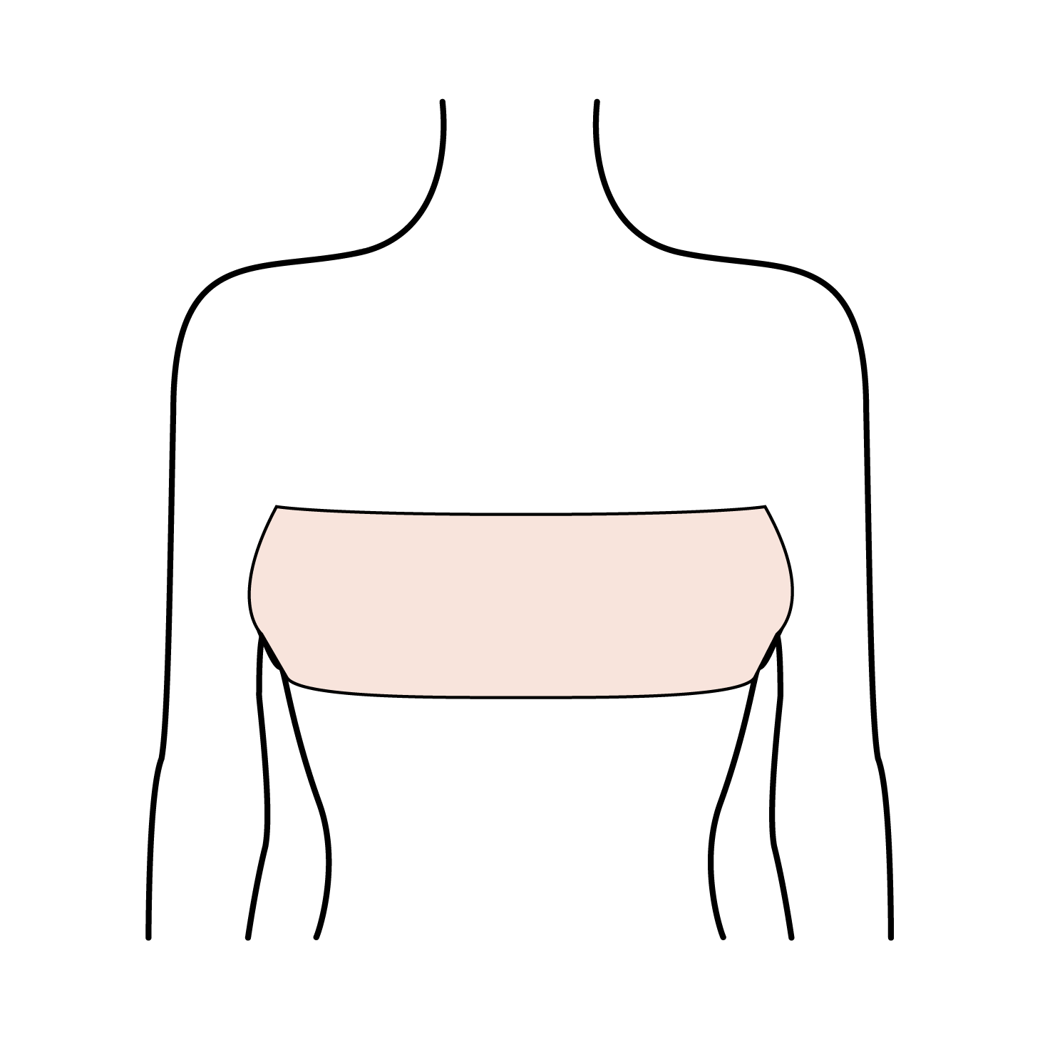 dessin d'un haut du corps simpliste avec un une pièce dos nu